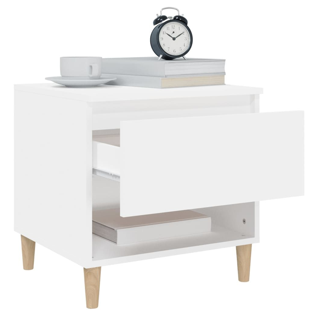 Bedside Table White 50x46x50 vidaXL Engineered Wood - Bedside Table from vidaXL