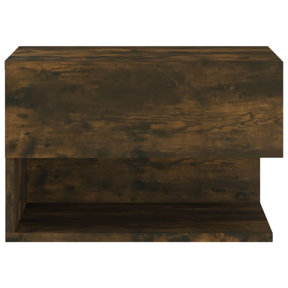 Wall-mounted Bedside Cabinet Smoked Oak - Bedside Table from vidaXL