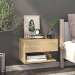 Wall-mounted Bedside Cabinet Smoked Oak - Bedside Table from vidaXL