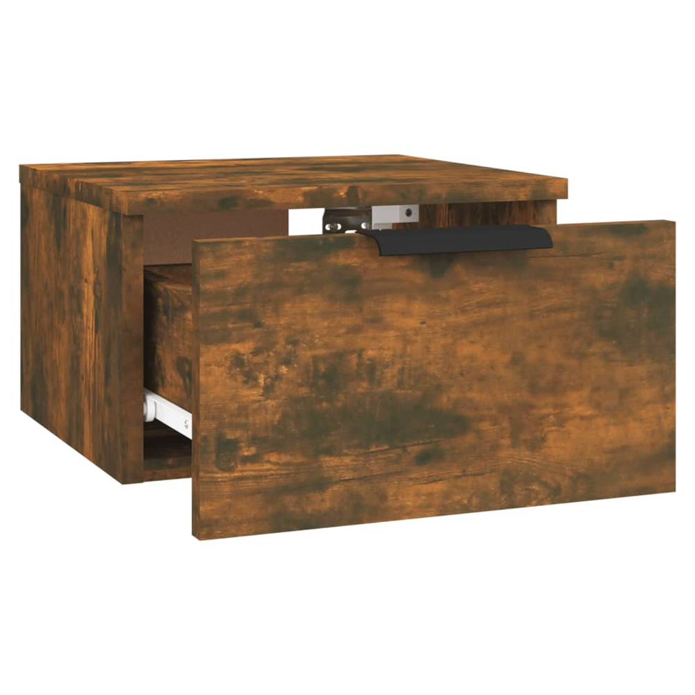 Wall-mounted Bedside Cabinet Smoked Oak 34x30x20 cm by vidaXL