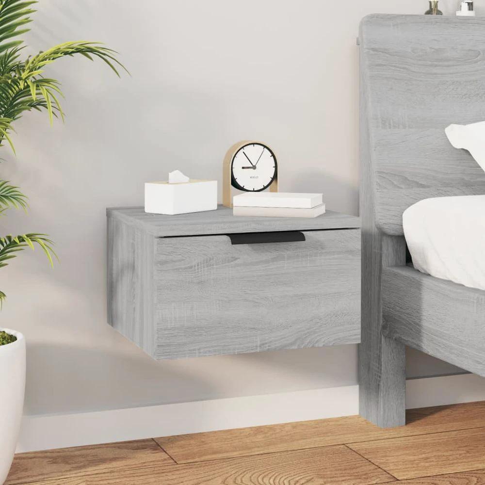 Wall-mounted Bedside Cabinet Smoked Oak 34x30x20 cm by vidaXL