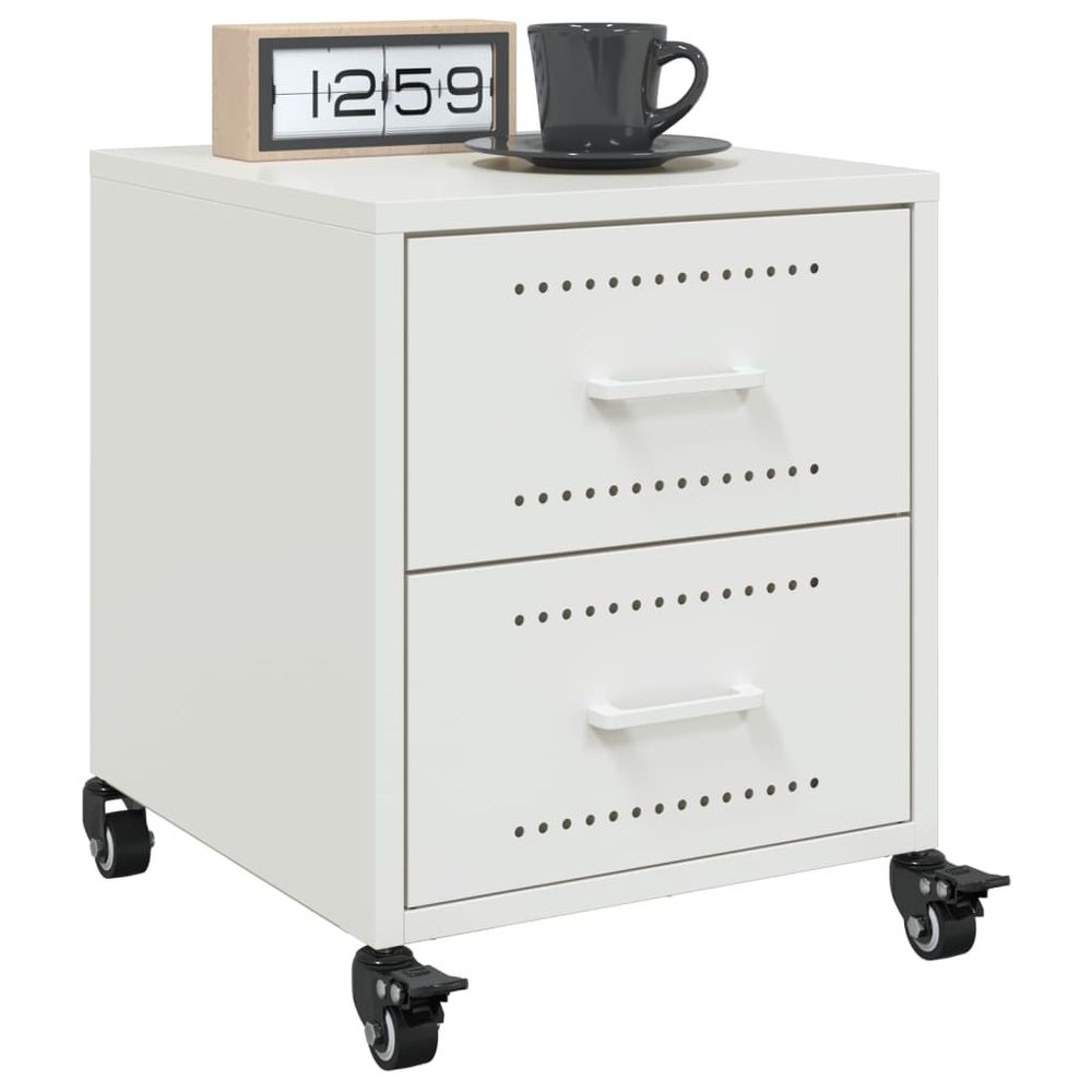 Bedside Cabinet Black 36x39x43.5 cm vidaXL Steel - Bedside Table from vidaXL