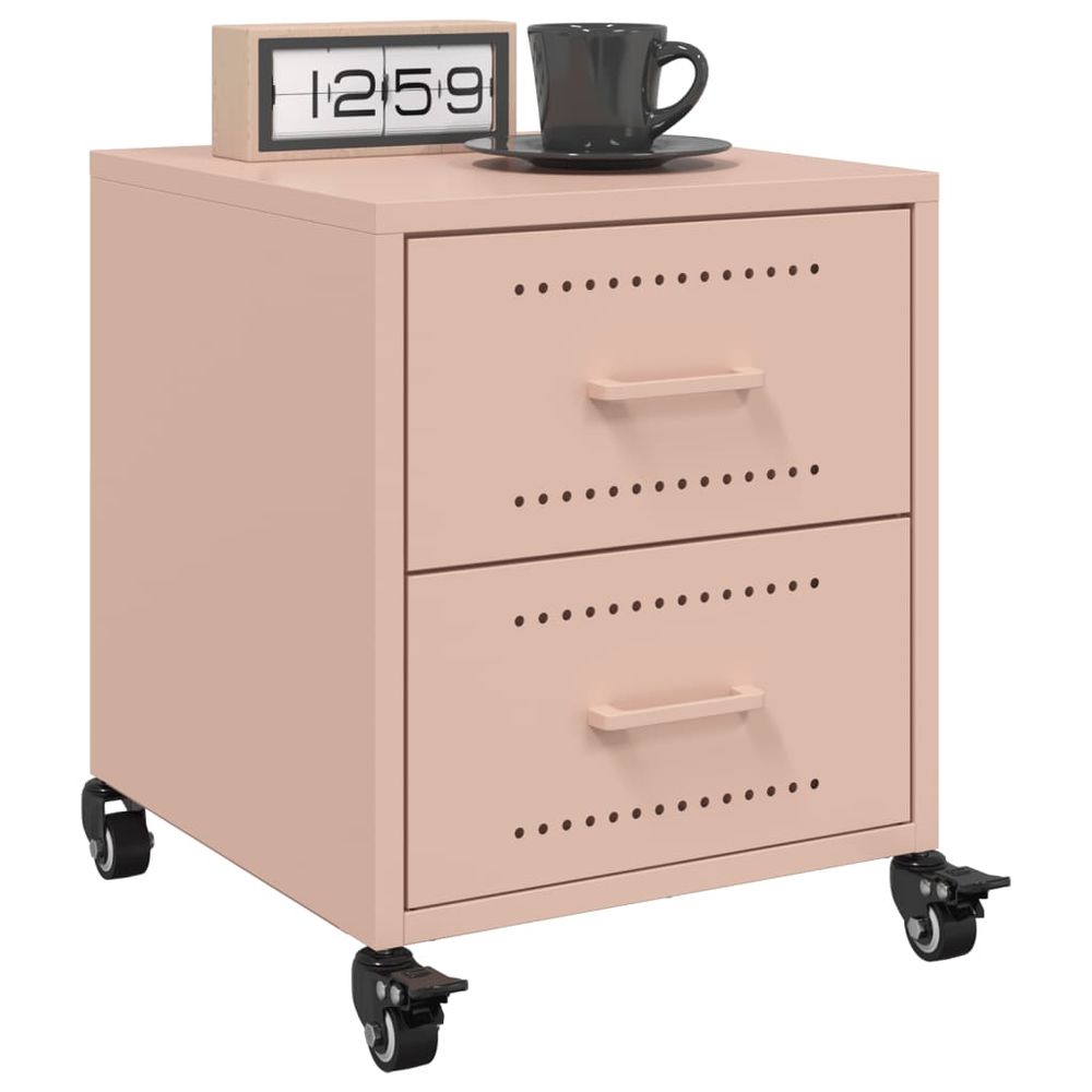 Bedside Cabinet Black 36x39x43.5 cm vidaXL Steel - Bedside Table from vidaXL