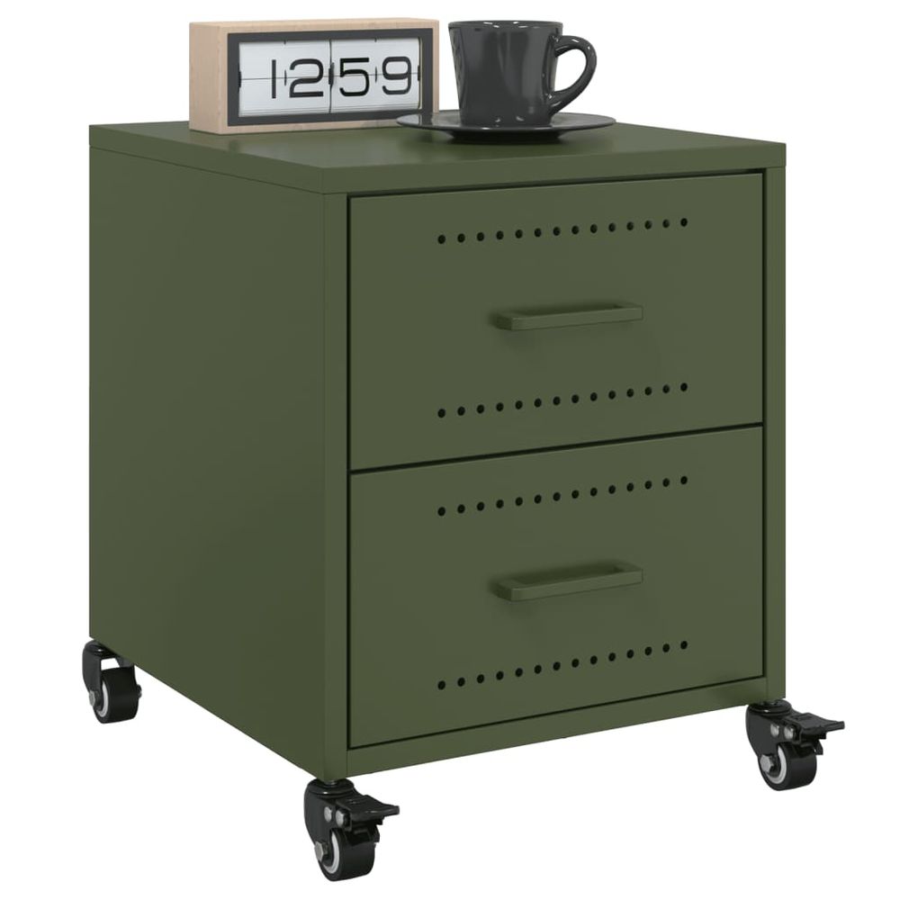 Bedside Cabinet Black 36x39x43.5 cm vidaXL Steel - Bedside Table from vidaXL