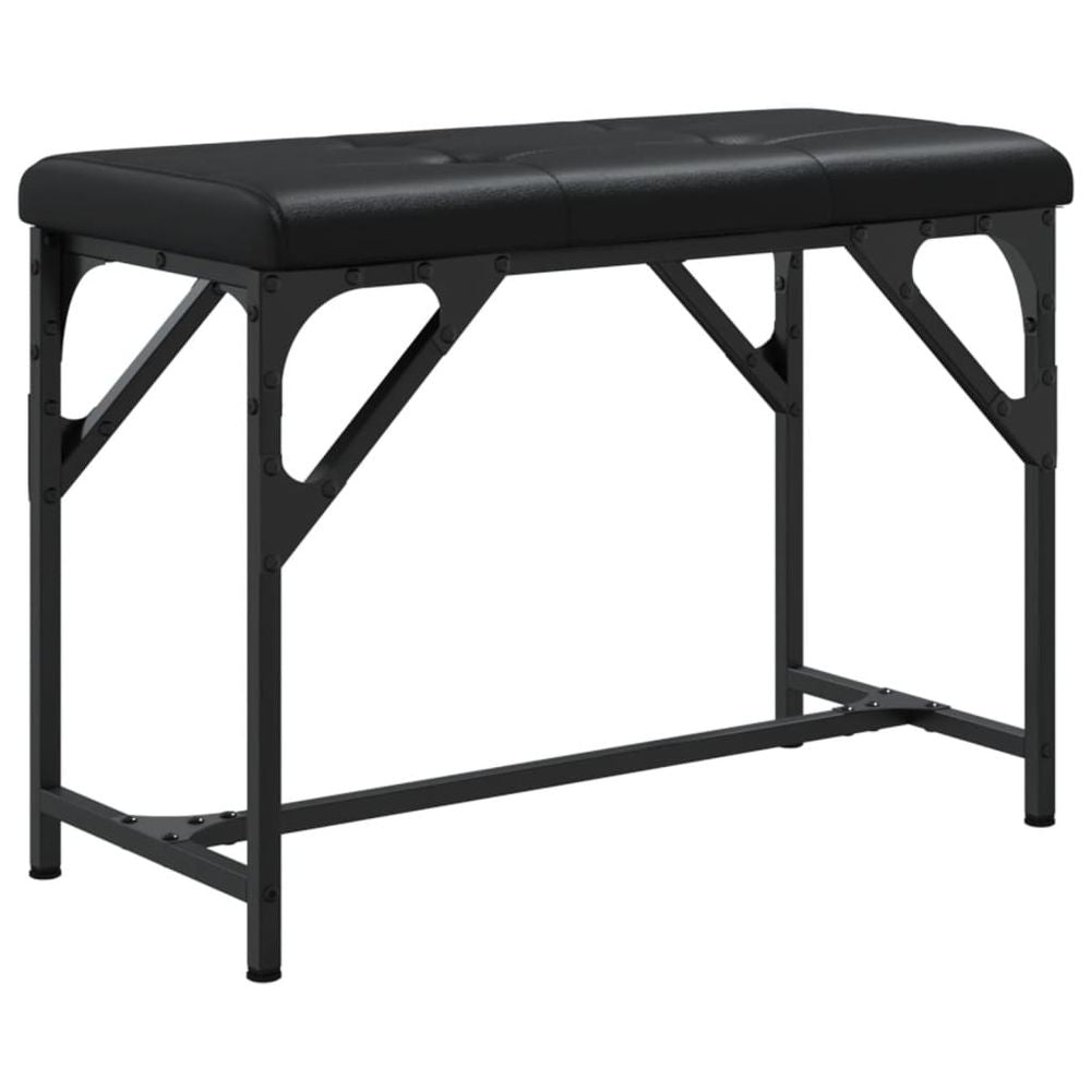Dining Bench Black 62x32x45 cm vidaXL Steel and Faux Leather - Bench from vidaXL