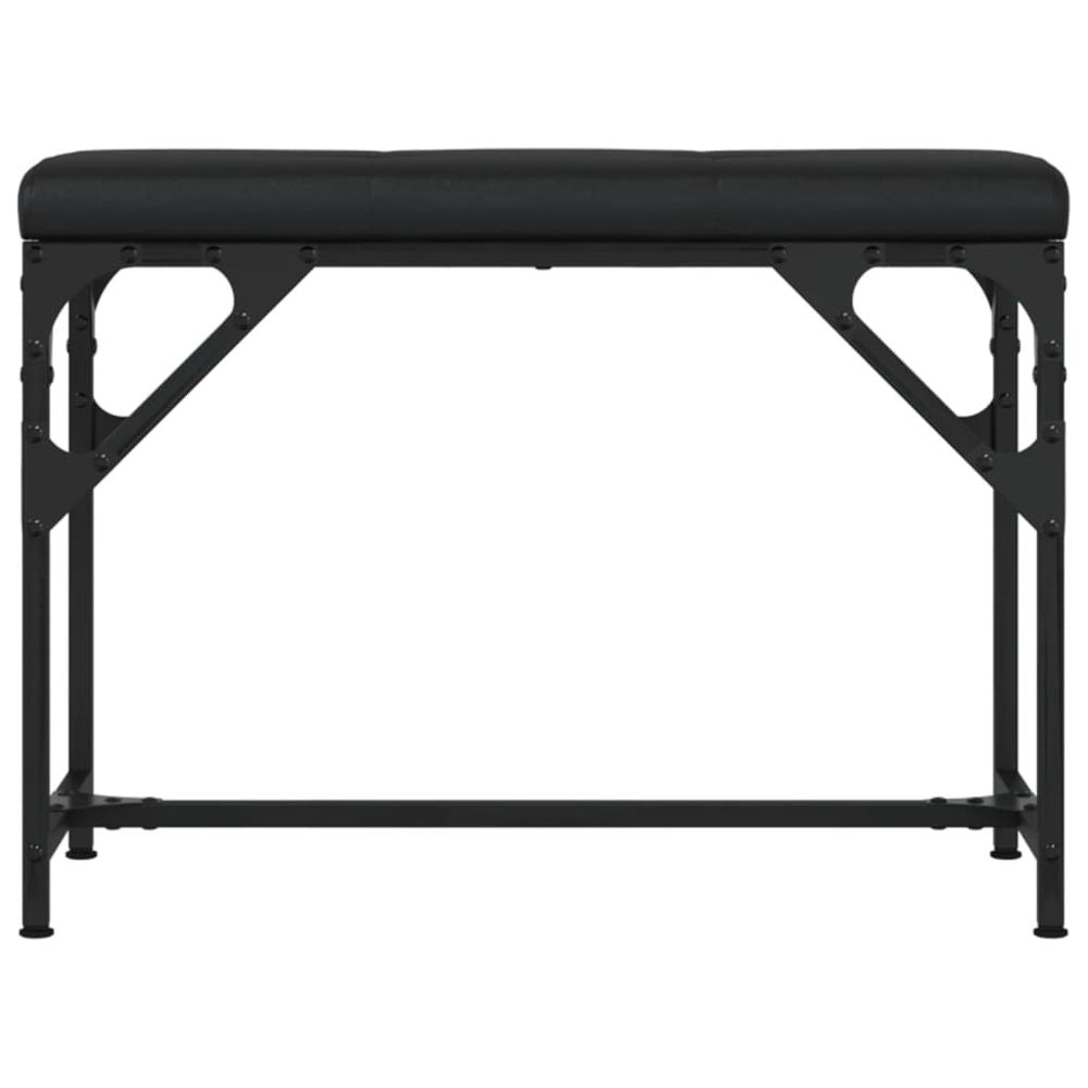 Dining Bench Black 62x32x45 cm vidaXL Steel and Faux Leather - Bench from vidaXL