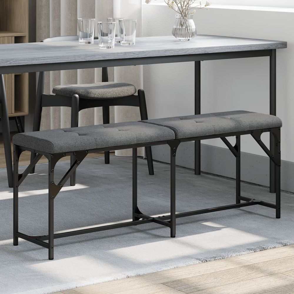 Dining Bench Black 62x32x45 cm vidaXL Steel and Faux Leather - Bench from vidaXL