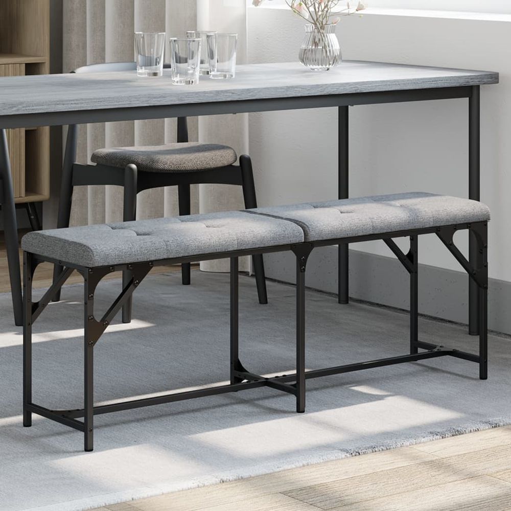 Dining Bench Black 62x32x45 cm vidaXL Steel and Faux Leather - Bench from vidaXL