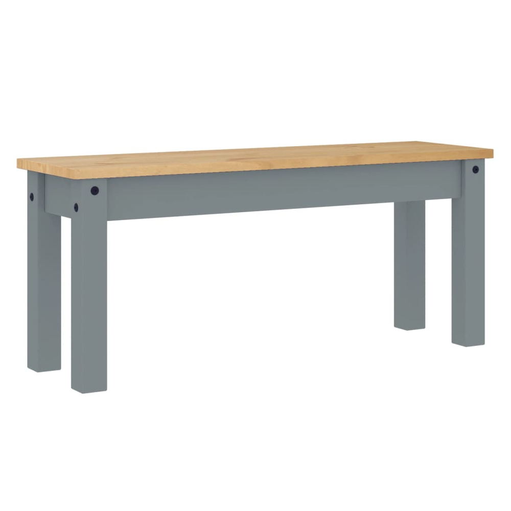 Dining Bench Panama Grey 105x30x45 cm vidaXL Solid Wood Pine - Bench from vidaXL