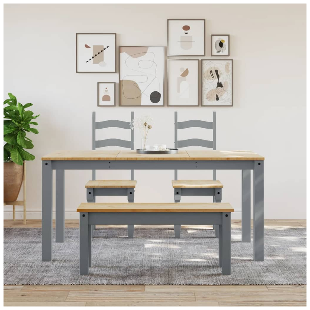 Dining Bench Panama Grey 105x30x45 cm vidaXL Solid Wood Pine - Bench from vidaXL