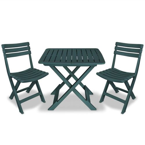 vidaXL 3 Piece Folding Bistro Set Plastic Anthracite - Bistro Sets from vidaXL
