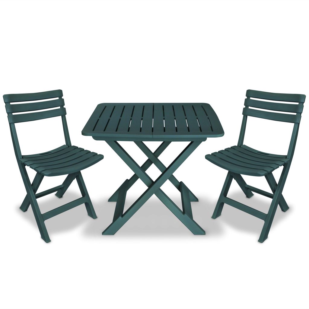 vidaXL 3 Piece Folding Bistro Set Plastic Anthracite - Bistro Sets from vidaXL