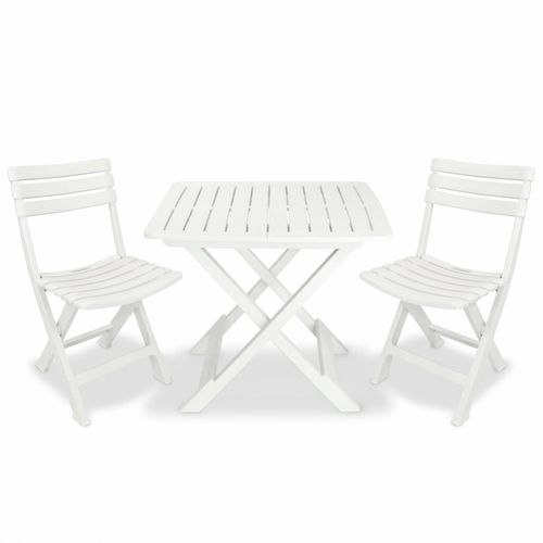 vidaXL 3 Piece Folding Bistro Set Plastic Anthracite - Bistro Sets from vidaXL