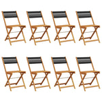 vidaXL Bistro Chairs 2 pcs Black Solid Wood Acacia and Polypropylene - Bistro Sets from vidaXL