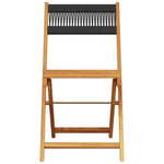 vidaXL Bistro Chairs 2 pcs Black Solid Wood Acacia and Polypropylene - Bistro Sets from vidaXL