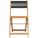 vidaXL Bistro Chairs 2 pcs Black Solid Wood Acacia and Polypropylene - Bistro Sets from vidaXL