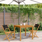 vidaXL Bistro Chairs 2 pcs Black Solid Wood Acacia and Polypropylene - Bistro Sets from vidaXL