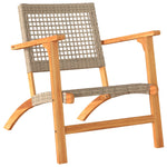 vidaXL 3 Piece Bistro Set Black Poly Rattan and Solid Wood Acacia - Bistro Sets from vidaXL