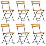 vidaXL Folding Bistro Chairs 2 pcs Solid Wood Acacia and Steel - Bistro Sets from vidaXL