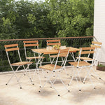 vidaXL Folding Bistro Chairs 2 pcs Solid Wood Acacia and Steel - Bistro Sets from vidaXL
