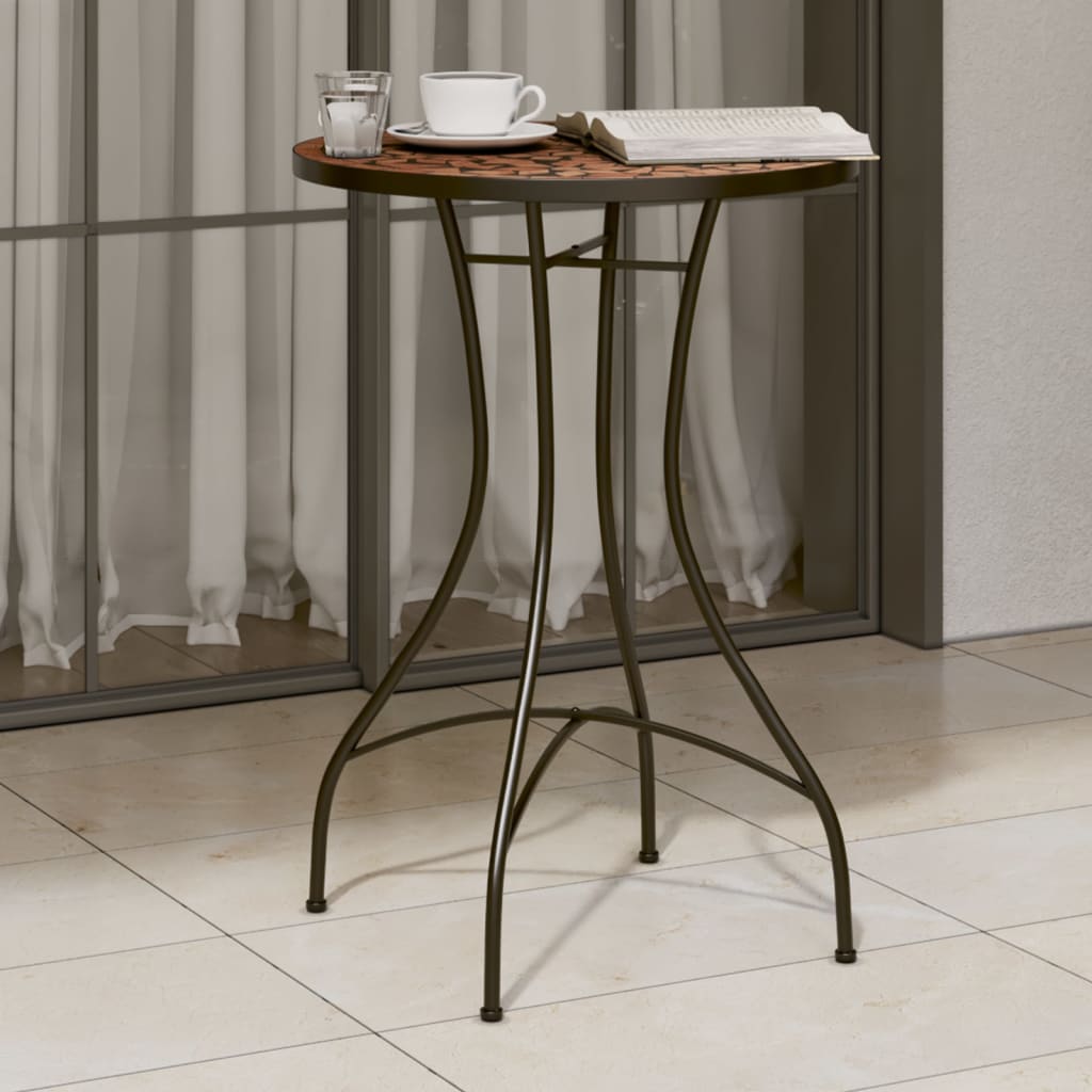 vidaXL Mosaic Bistro Table Terracotta 60 cm Ceramic - Bistro Sets from vidaXL