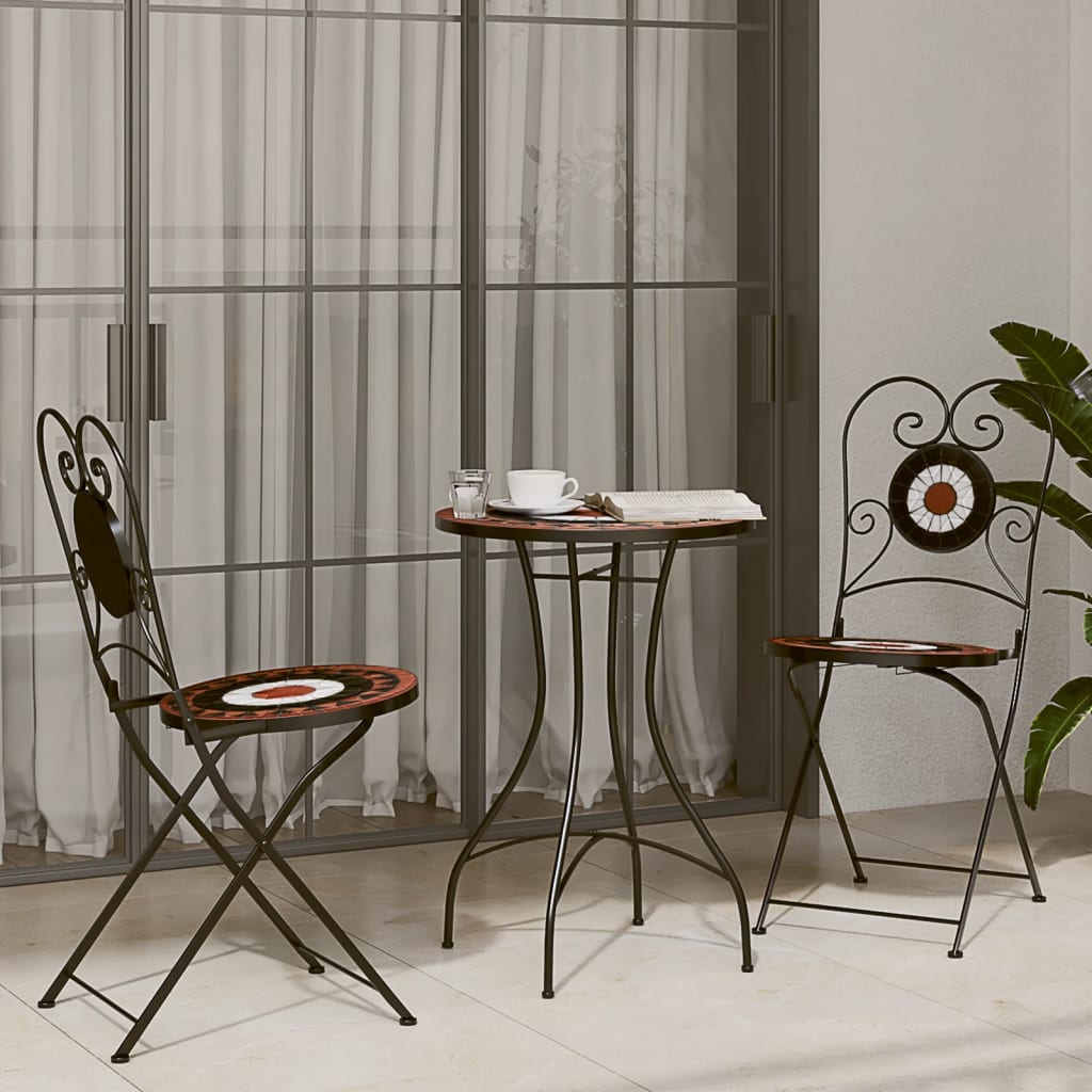 vidaXL Mosaic Bistro Table Terracotta 60 cm Ceramic - Bistro Sets from vidaXL