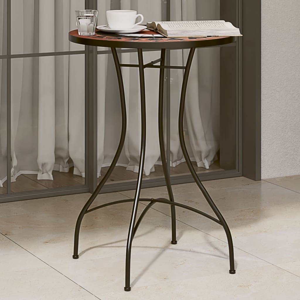 vidaXL Mosaic Bistro Table Terracotta 60 cm Ceramic - Bistro Sets from vidaXL
