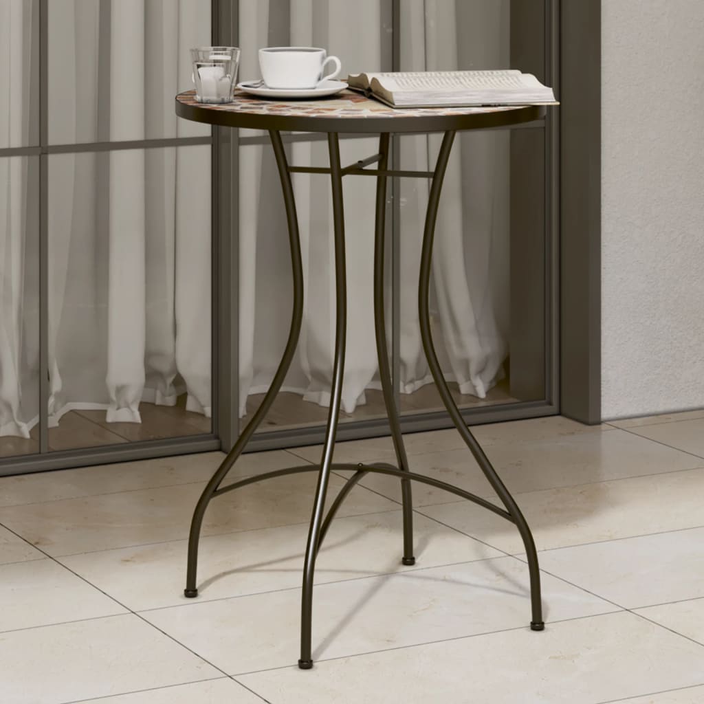 vidaXL Mosaic Bistro Table Terracotta 60 cm Ceramic - Bistro Sets from vidaXL