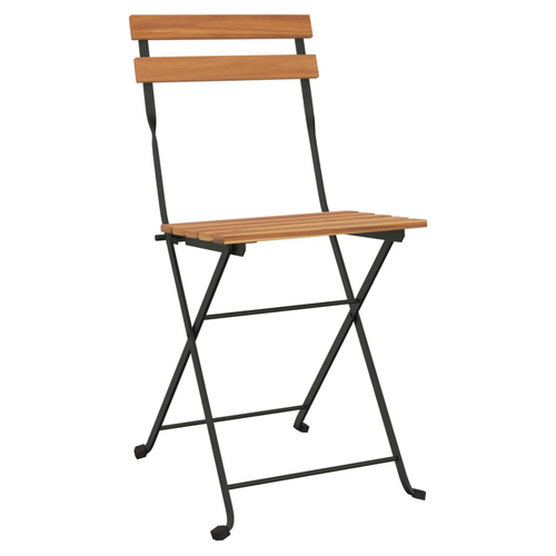 vidaXL 5 Piece Folding Bistro Set Solid Wood Acacia and Steel - Bistro Sets from vidaXL