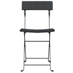 vidaXL Folding Bistro Chairs 2 pcs Black Poly Rattan and Steel - Bistro Sets from vidaXL