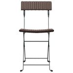 vidaXL Folding Bistro Chairs 2 pcs Black Poly Rattan and Steel - Bistro Sets from vidaXL