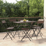 vidaXL Folding Bistro Chairs 2 pcs Black Poly Rattan and Steel - Bistro Sets from vidaXL