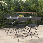 vidaXL Folding Bistro Chairs 2 pcs Black Poly Rattan and Steel - Bistro Sets from vidaXL
