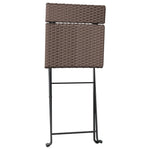 vidaXL Folding Bistro Chairs 2 pcs Black Poly Rattan and Steel - Bistro Sets from vidaXL