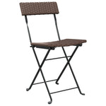 vidaXL Folding Bistro Chairs 2 pcs Black Poly Rattan and Steel - Bistro Sets from vidaXL