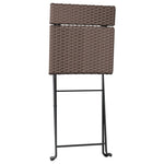 vidaXL Folding Bistro Chairs 2 pcs Black Poly Rattan and Steel - Bistro Sets from vidaXL