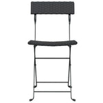 vidaXL Folding Bistro Chairs 2 pcs Black Poly Rattan and Steel - Bistro Sets from vidaXL