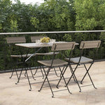 vidaXL Folding Bistro Chairs 2 pcs Black Poly Rattan and Steel - Bistro Sets from vidaXL