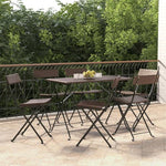 vidaXL Folding Bistro Chairs 2 pcs Black Poly Rattan and Steel - Bistro Sets from vidaXL