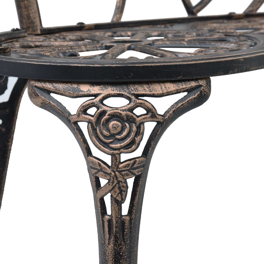 vidaXL Bistro Bench 100cm Bronze Cast Aluminium - Bistro Sets from vidaXL
