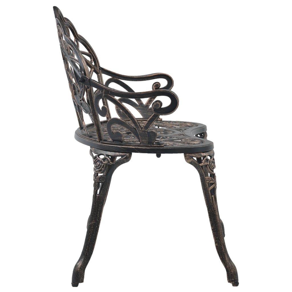 vidaXL Bistro Bench 100cm Bronze Cast Aluminium - Bistro Sets from vidaXL