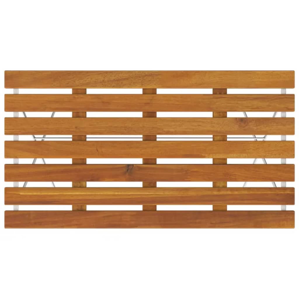 vidaXL Folding Bistro Table 100x54x71 cm Solid Wood Acacia and Steel - Bistro Sets from vidaXL