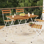 vidaXL Folding Bistro Table 100x54x71 cm Solid Wood Acacia and Steel - Bistro Sets from vidaXL