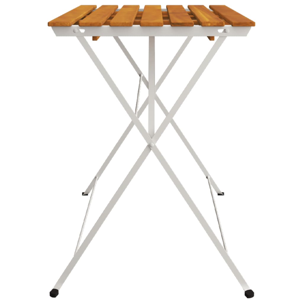vidaXL Folding Bistro Table 100x54x71 cm Solid Wood Acacia and Steel - Bistro Sets from vidaXL