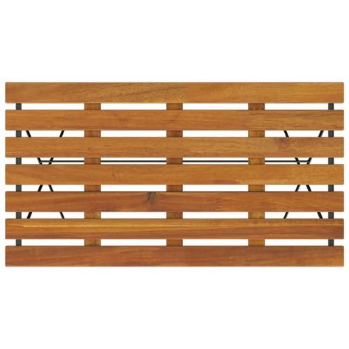 vidaXL Folding Bistro Table 100x54x71 cm Solid Wood Acacia and Steel - Bistro Sets from vidaXL