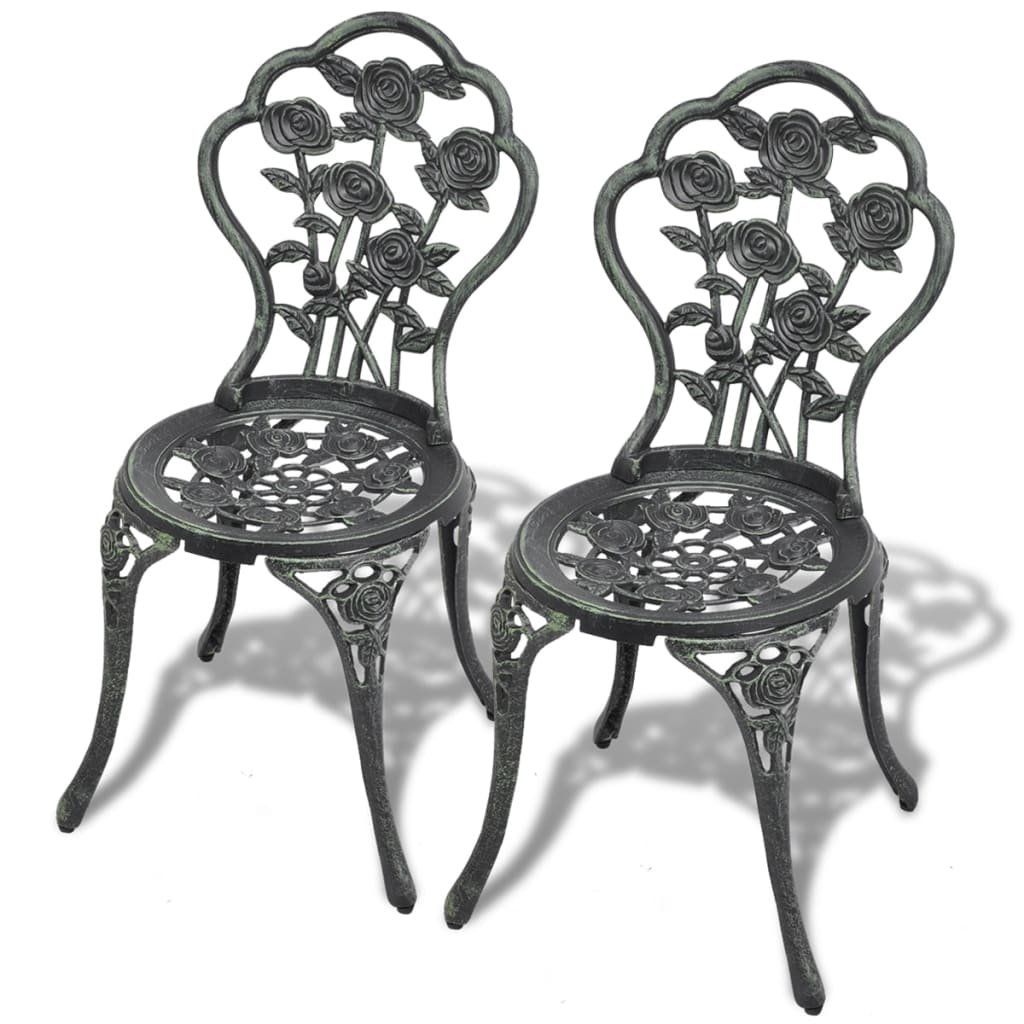vidaXL Bistro Chairs 2 pcs Bronze Cast Aluminium - Bistro Sets from vidaXL