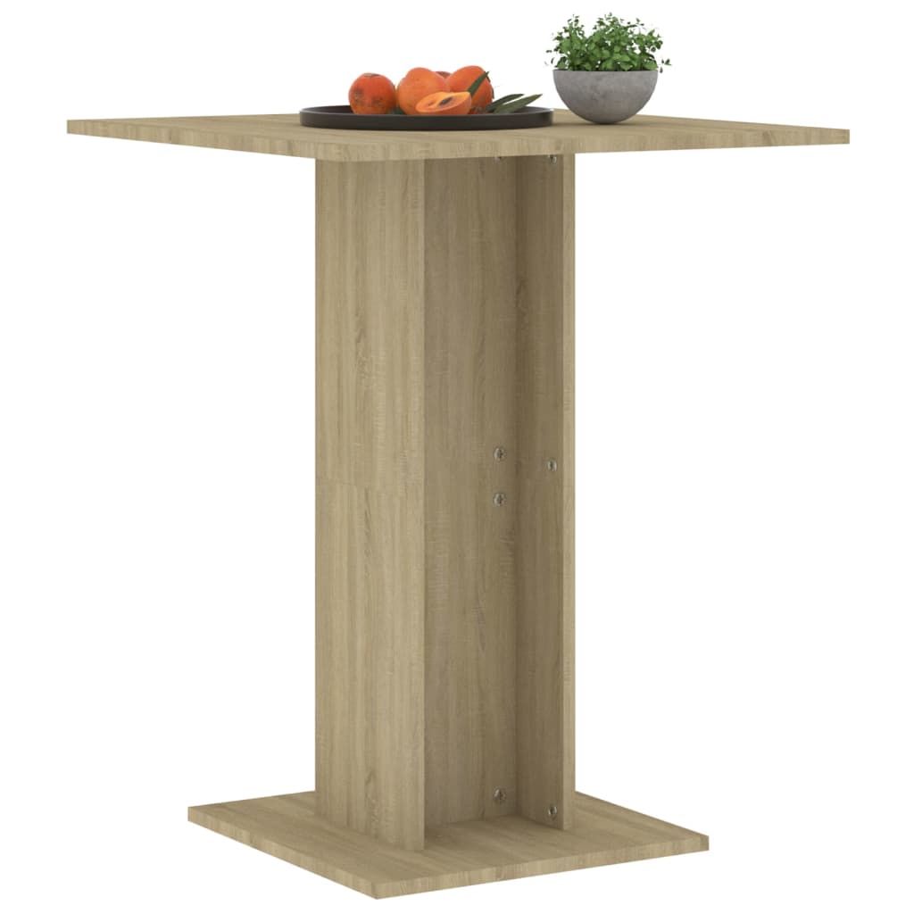 vidaXL Bistro Table Smoked Oak 60x60x75 cm Engineered Wood - Bistro Sets from vidaXL