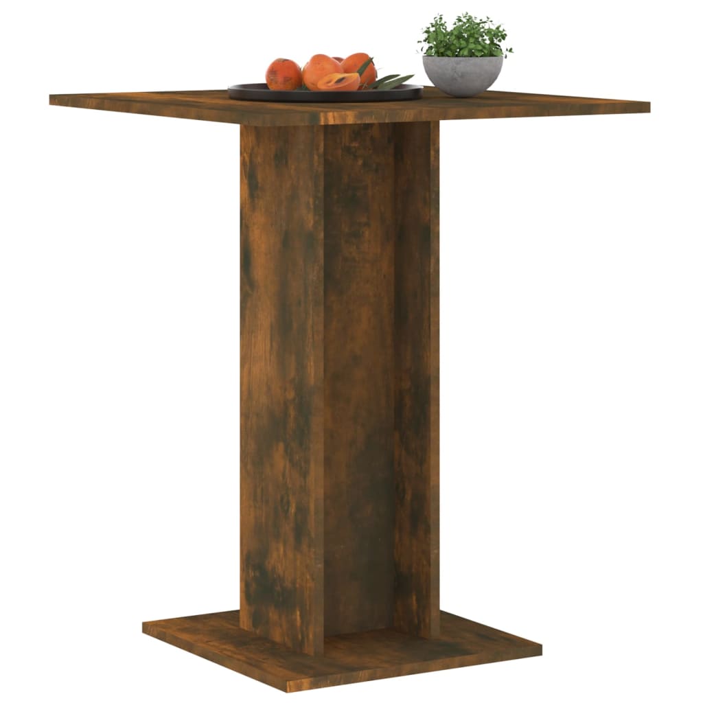 vidaXL Bistro Table Smoked Oak 60x60x75 cm Engineered Wood - Bistro Sets from vidaXL