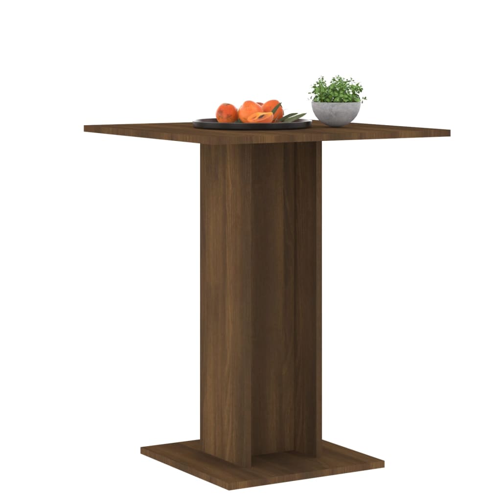 vidaXL Bistro Table Smoked Oak 60x60x75 cm Engineered Wood - Bistro Sets from vidaXL