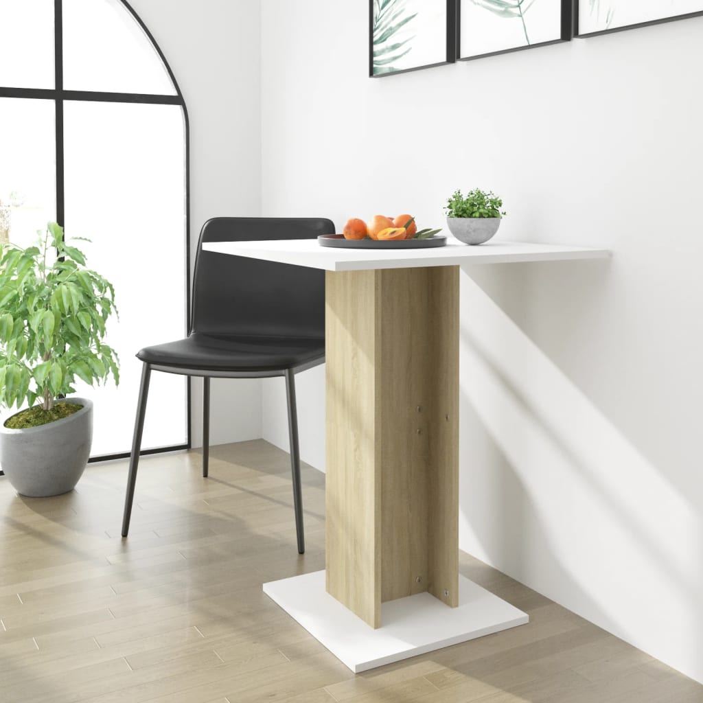 vidaXL Bistro Table Smoked Oak 60x60x75 cm Engineered Wood - Bistro Sets from vidaXL